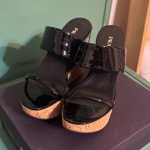 Vintage Prada Cork & Patent Leather from around 2005